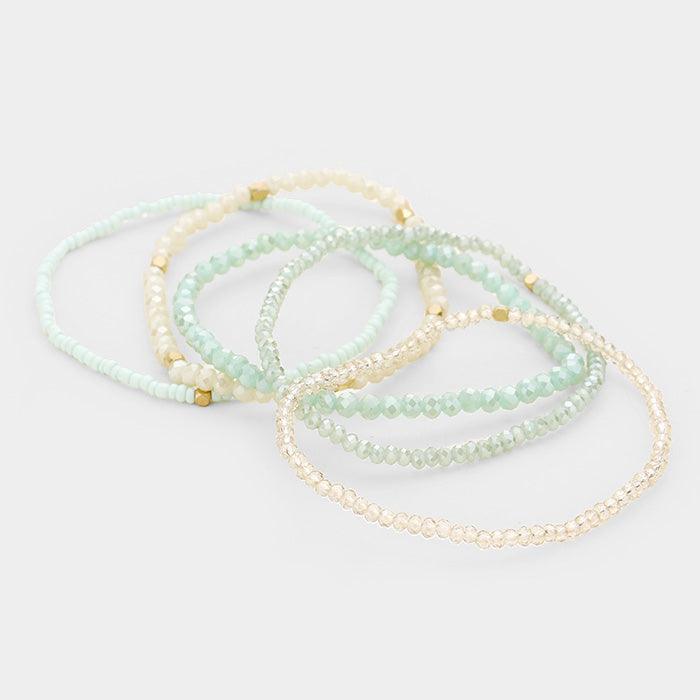 5PCS Multi Beaded Stretch Bracelets - Jewelry Store by Erik Rayo