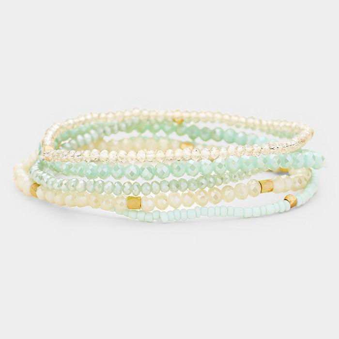 5PCS Multi Beaded Stretch Bracelets - Jewelry Store by Erik Rayo
