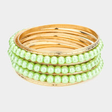 Load image into Gallery viewer, Green 7PCS  MultiLayered Pearl Bracelet
