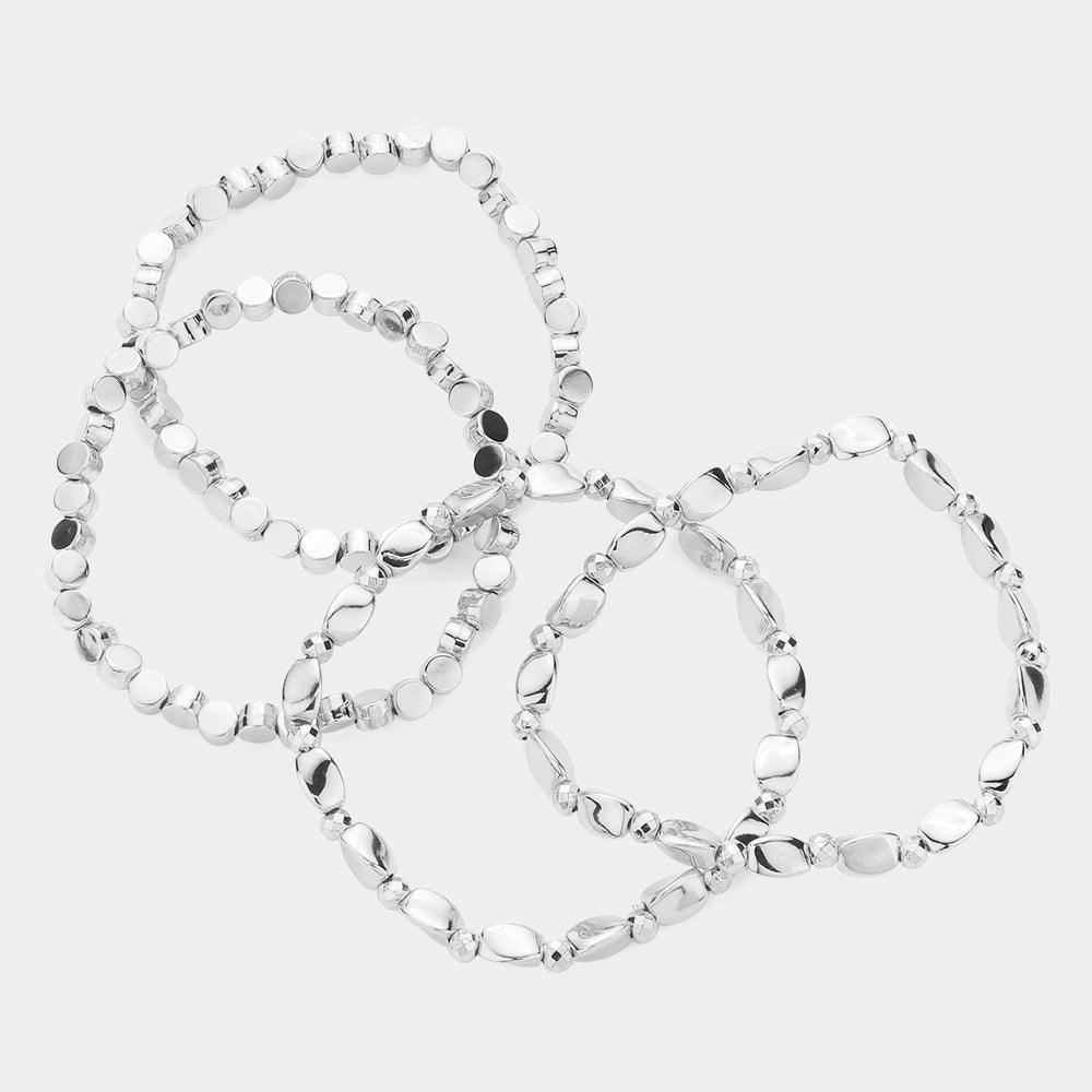 4PCS - Mixed Metal Beads Multi Layered Bracelets - Jewelry Store by Erik Rayo