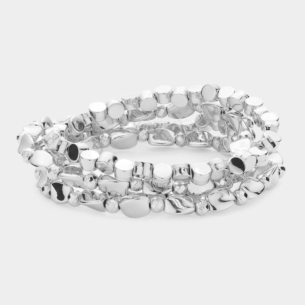 4PCS - Mixed Metal Beads Multi Layered Bracelets - Jewelry Store by Erik Rayo