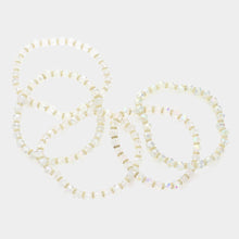 Load image into Gallery viewer, Cream 5PCS - Faceted Beaded Stretch Multi Layered Bracelets
