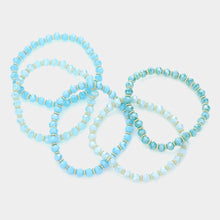 Load image into Gallery viewer, Turquoise 5PCS - Faceted Beaded Stretch Multi Layered Bracelets
