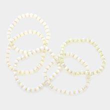 Load image into Gallery viewer, White 5PCS - Faceted Beaded Stretch Multi Layered Bracelets
