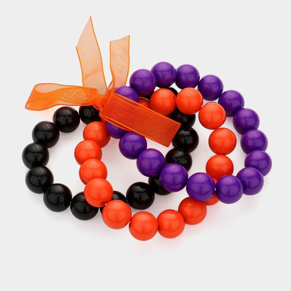 3PCS - Halloween Beaded Stretch Bracelets - Jewelry Store by Erik Rayo