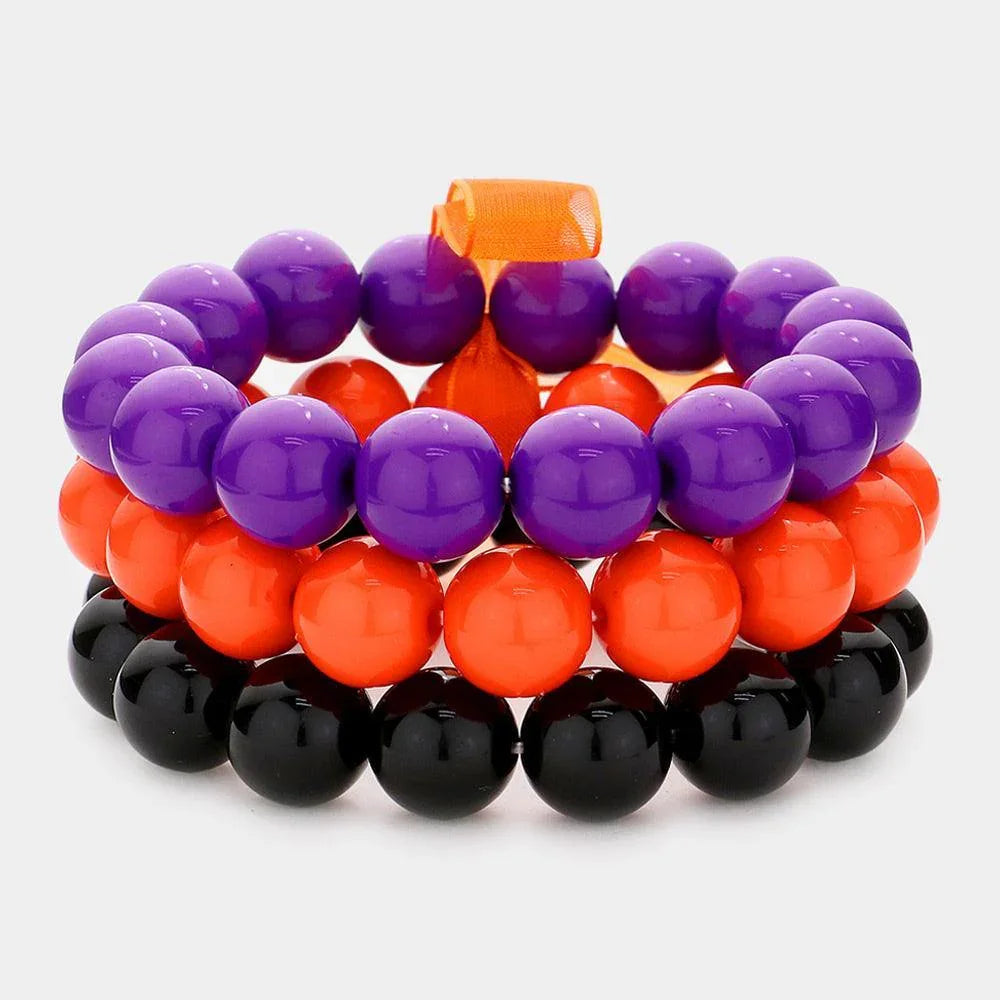 3PCS - Halloween Beaded Stretch Bracelets - Jewelry Store by Erik Rayo