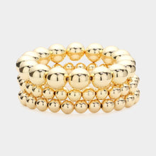 Load image into Gallery viewer, Gold 3PCS - Metal Ball Beaded Stretch Multi Layered Bracelets
