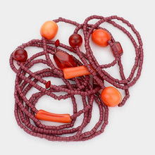 Load image into Gallery viewer, Red 13PCS - Resin Bead Accented Stretch Bracelets
