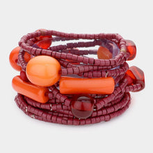 Load image into Gallery viewer, Red 13PCS - Resin Bead Accented Stretch Bracelets
