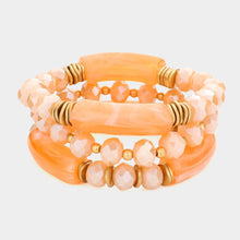 Load image into Gallery viewer, Pink 3PCS - Faceted Beads Multi Layered Bracelets
