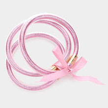 Load image into Gallery viewer, Pink 3PCS - Glitter Jelly Tube Bangle Bracelet
