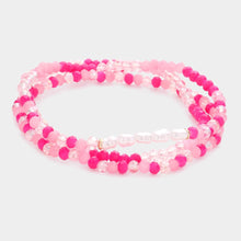 Load image into Gallery viewer, Pink 3PCS - Pearl Faceted Beaded Stretch Bracelets
