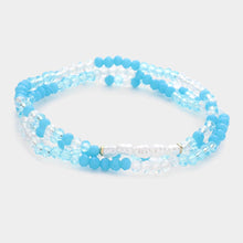 Load image into Gallery viewer, Turquoise 3PCS - Pearl Faceted Beaded Stretch Bracelets
