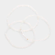 Load image into Gallery viewer, White 3PCS - Pearl Faceted Beaded Stretch Bracelets
