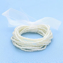 Load image into Gallery viewer, Cream 15PCS - Pearl Beaded Stretch Multi Layered Bracelets
