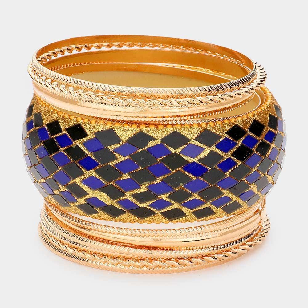 Blue 11PCS - Multi Layered Bangle Bracelets - Jewelry Store by Erik Rayo