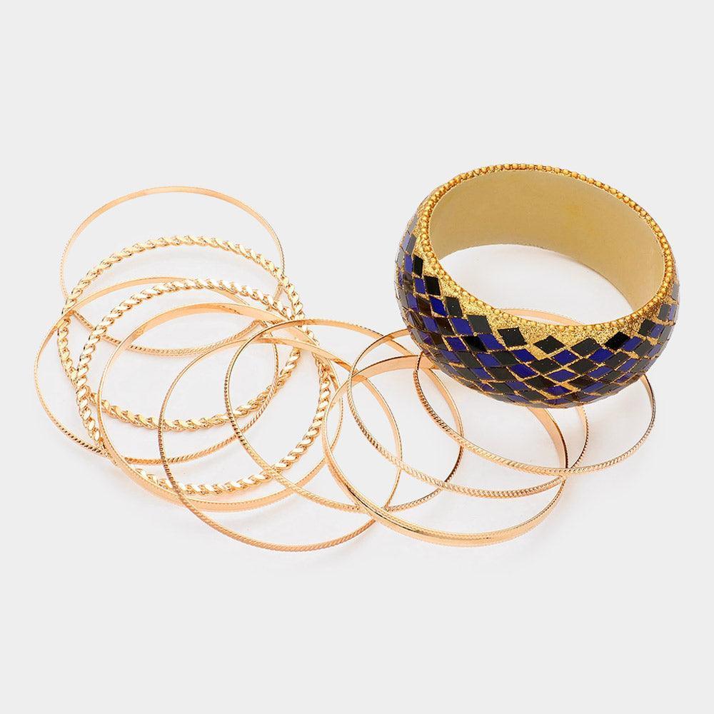 Blue 11PCS - Multi Layered Bangle Bracelets - Jewelry Store by Erik Rayo