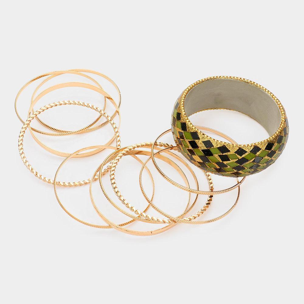 Blue 11PCS - Multi Layered Bangle Bracelets - Jewelry Store by Erik Rayo