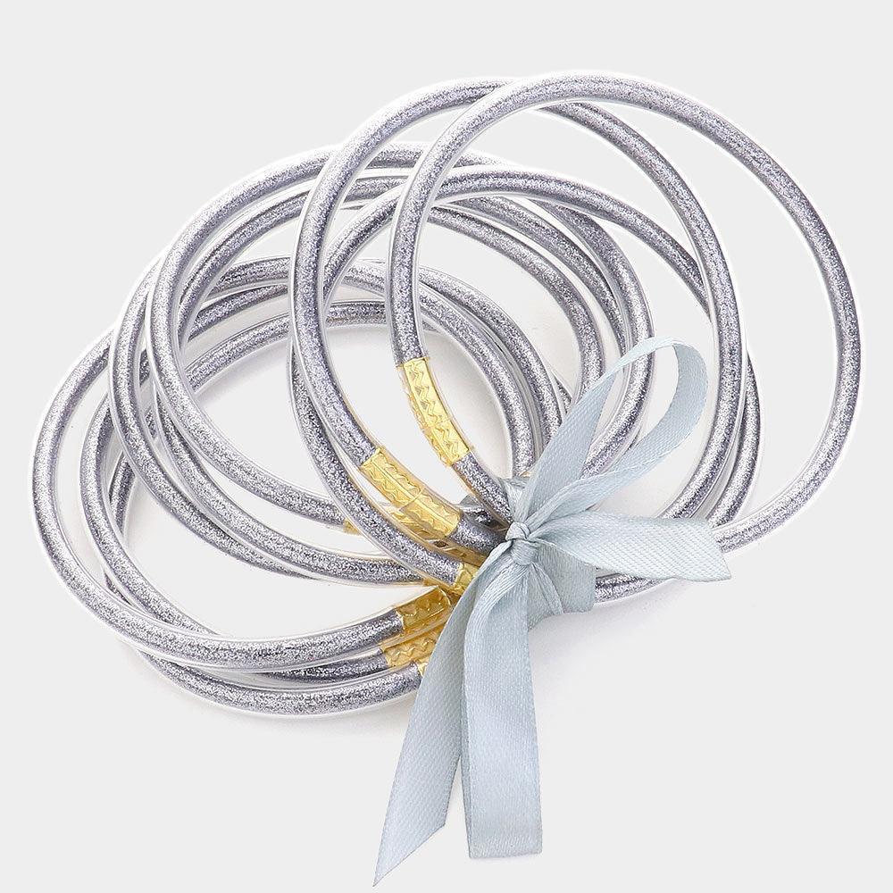9PCS - Glitter Jelly Tube Bangle Bracelet - Jewelry Store by Erik Rayo