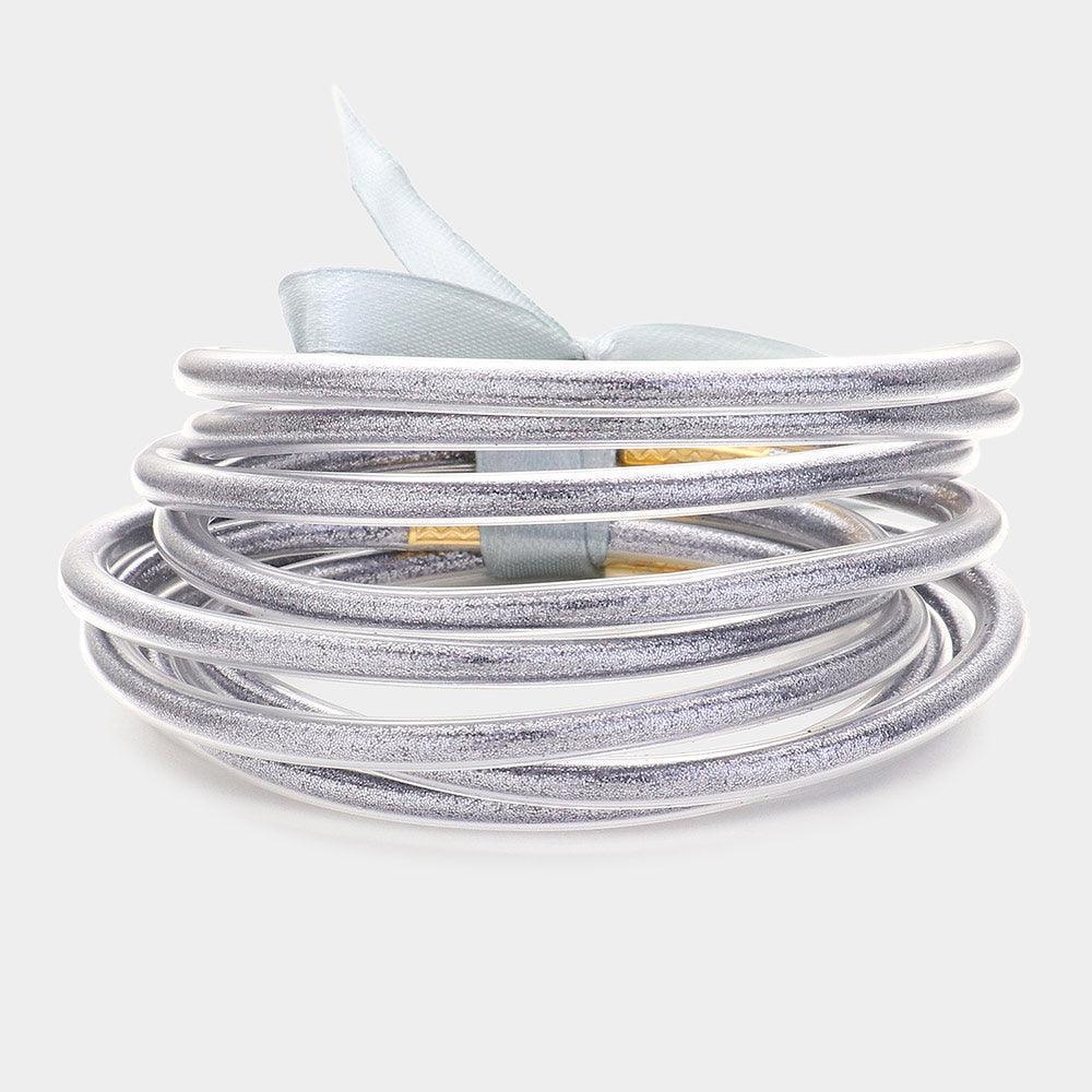 9PCS - Glitter Jelly Tube Bangle Bracelet - Jewelry Store by Erik Rayo