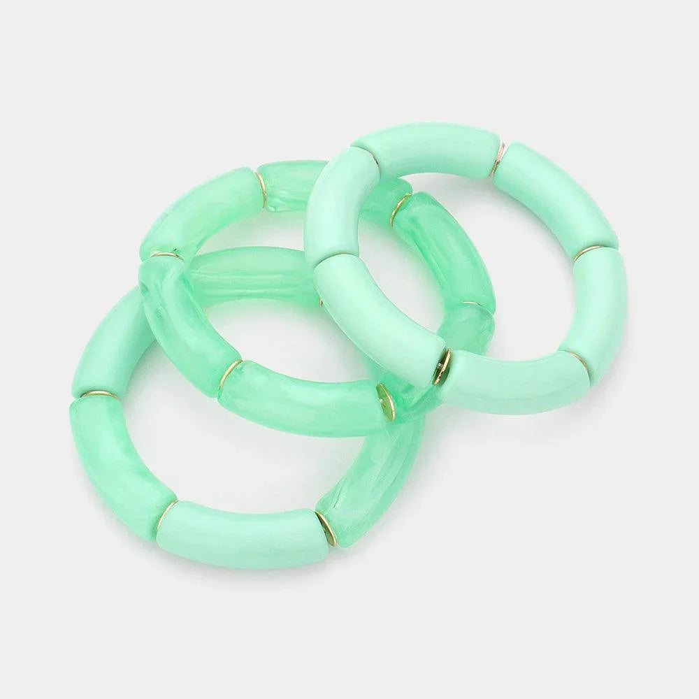 3PCS Resin Stretch Bracelets - Jewelry Store by Erik Rayo