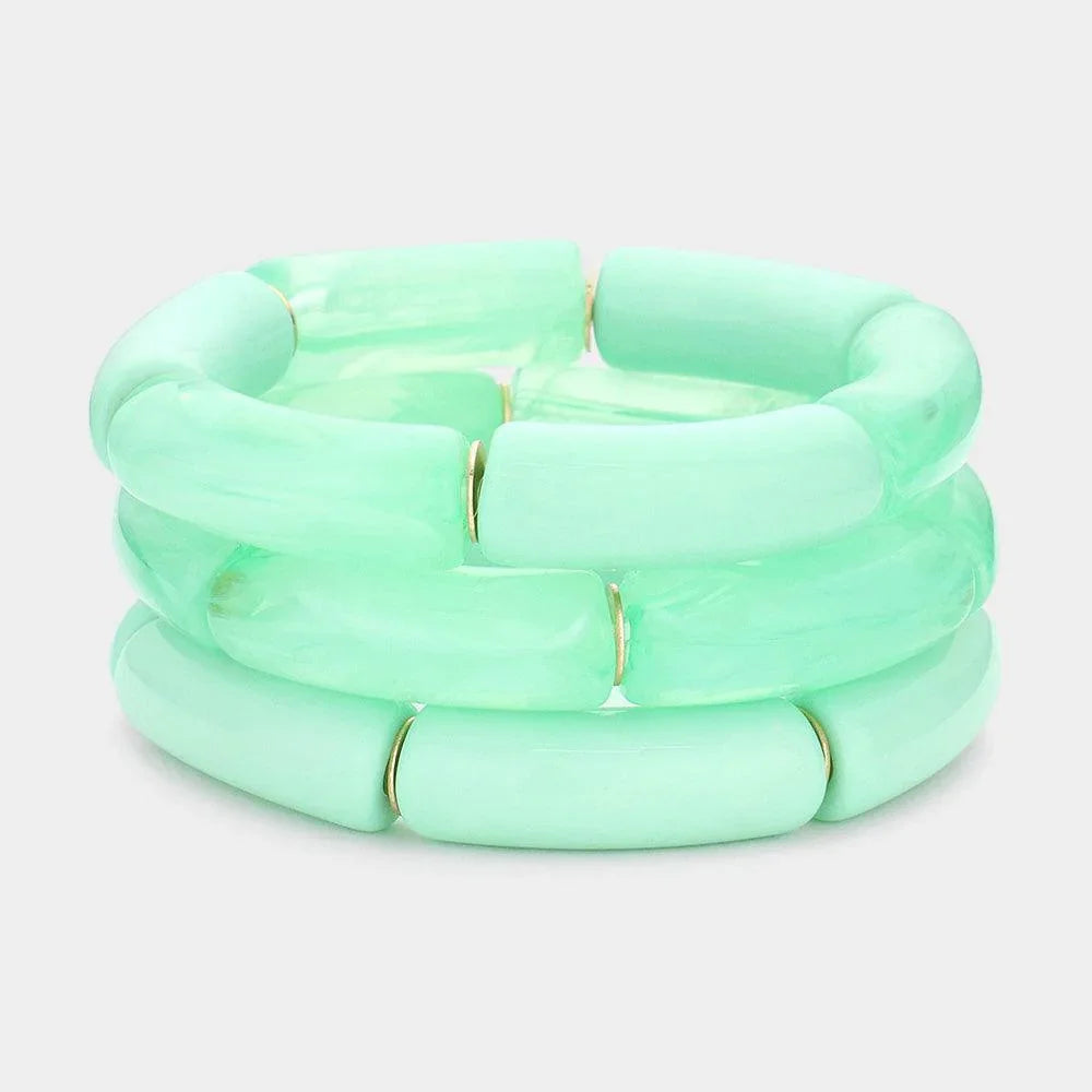 3PCS Resin Stretch Bracelets - Jewelry Store by Erik Rayo