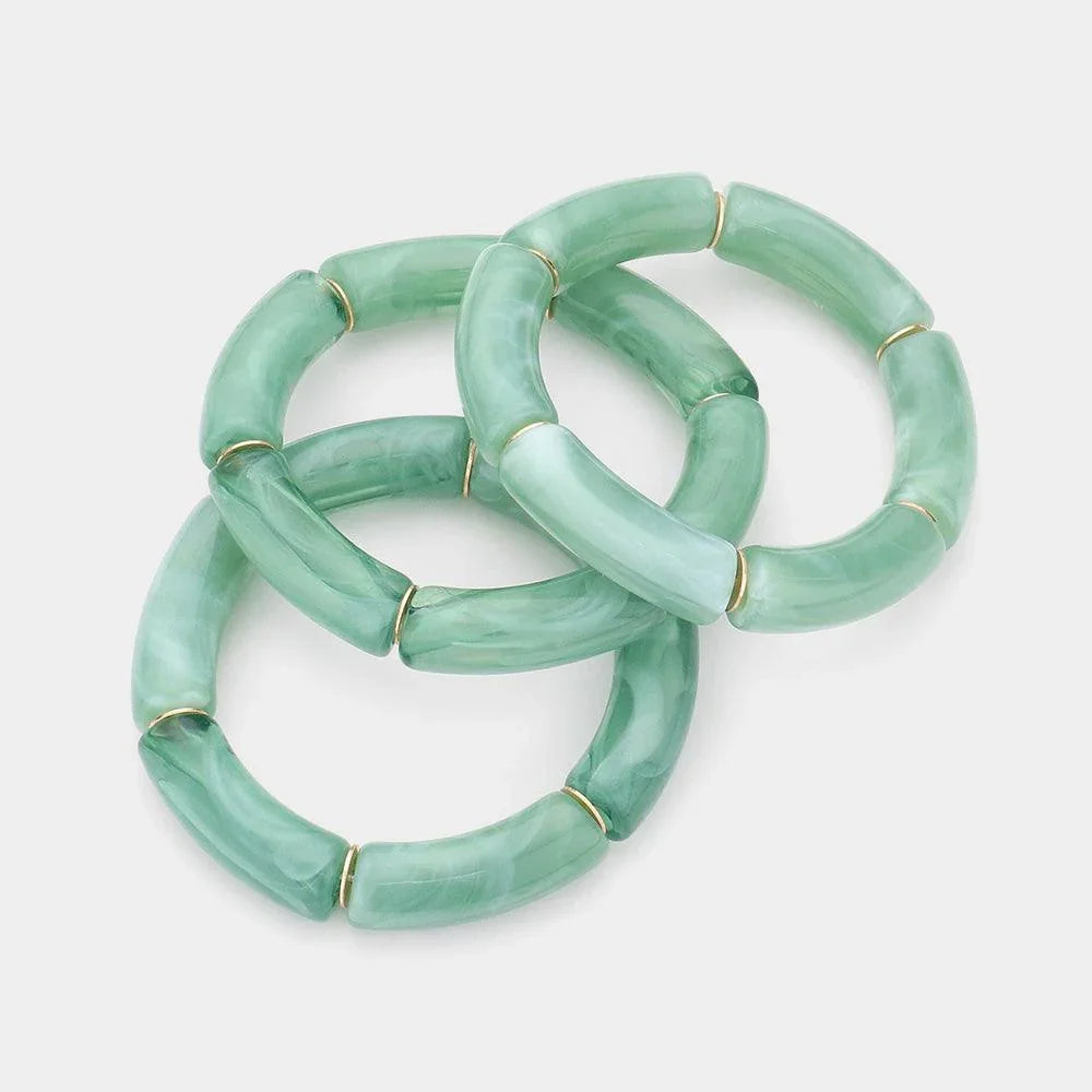 3PCS Resin Stretch Bracelets - Jewelry Store by Erik Rayo