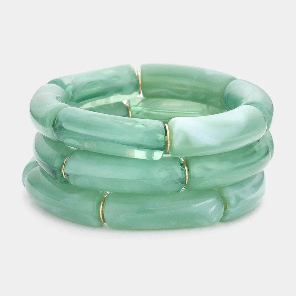 3PCS Resin Stretch Bracelets - Jewelry Store by Erik Rayo