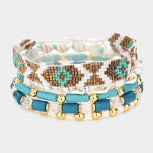 Load image into Gallery viewer, Turquoise 5PCS - Boho Pattern Detailed Shell Beaded Bracelets
