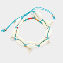 Load image into Gallery viewer, 2PCS - Puka Shell Beaded Cinch Pull Tie Beaded Stretch Bracelets
