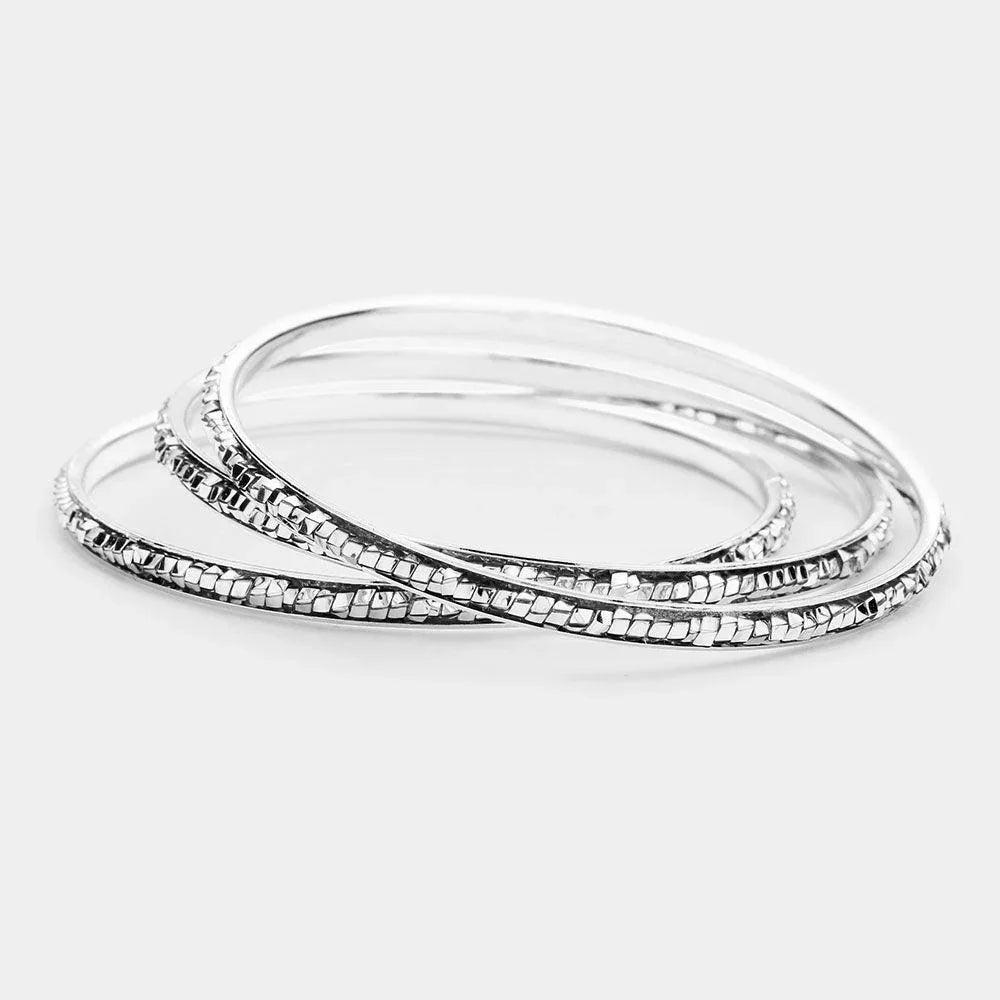 3PCS Metal Bead Cluster Bangle Layered Bracelets - Jewelry Store by Erik Rayo