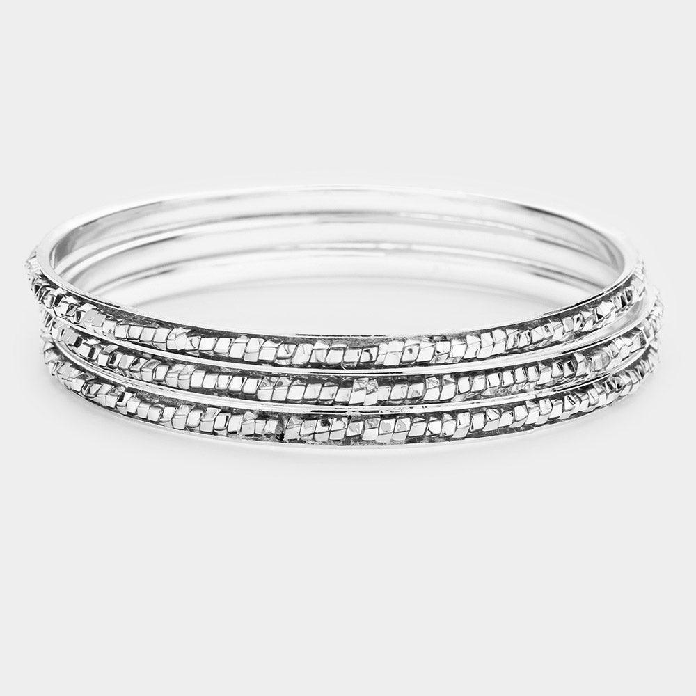 3PCS Metal Bead Cluster Bangle Layered Bracelets - Jewelry Store by Erik Rayo