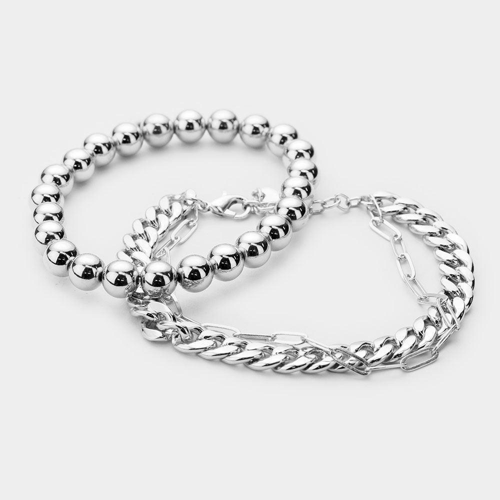 2PCS Metal Ball Chain Stretch Bracelets - Jewelry Store by Erik Rayo