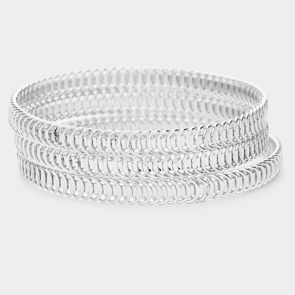 3PCS Abstract Metal Bangle Bracelets - Jewelry Store by Erik Rayo