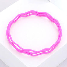 Load image into Gallery viewer, Fuchsia 3PCS - Zigzag Chevron Wavy Bangle Bracelets
