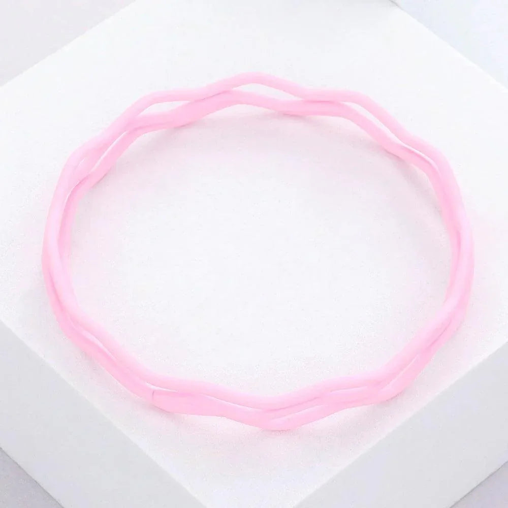 Pink 3PCS - Zigzag Chevron Wavy Bangle Bracelets - Jewelry Store by Erik Rayo