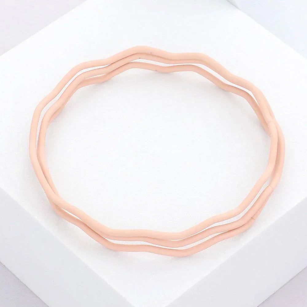 3PCS - Zigzag Chevron Wavy Bangle Bracelets - Jewelry Store by Erik Rayo