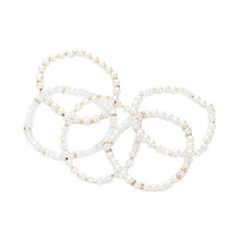 Load image into Gallery viewer, Clear 5PCS - Pearl Faceted Beaded Stretch Multi Layered Bracelets
