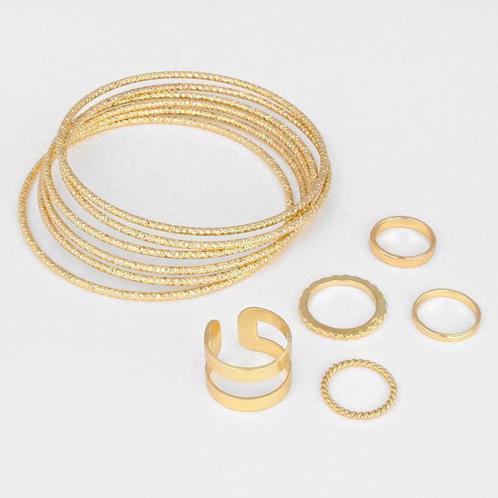 Gold MultiLayered Bracelet With Rings - Jewelry Store by Erik Rayo