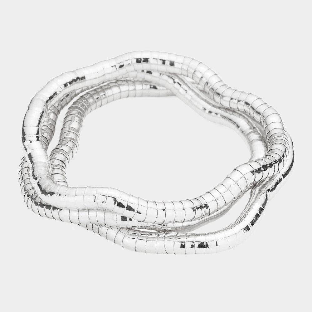 3PCS - Triple Gooseneck Metal Stretch Bracelets - Jewelry Store by Erik Rayo