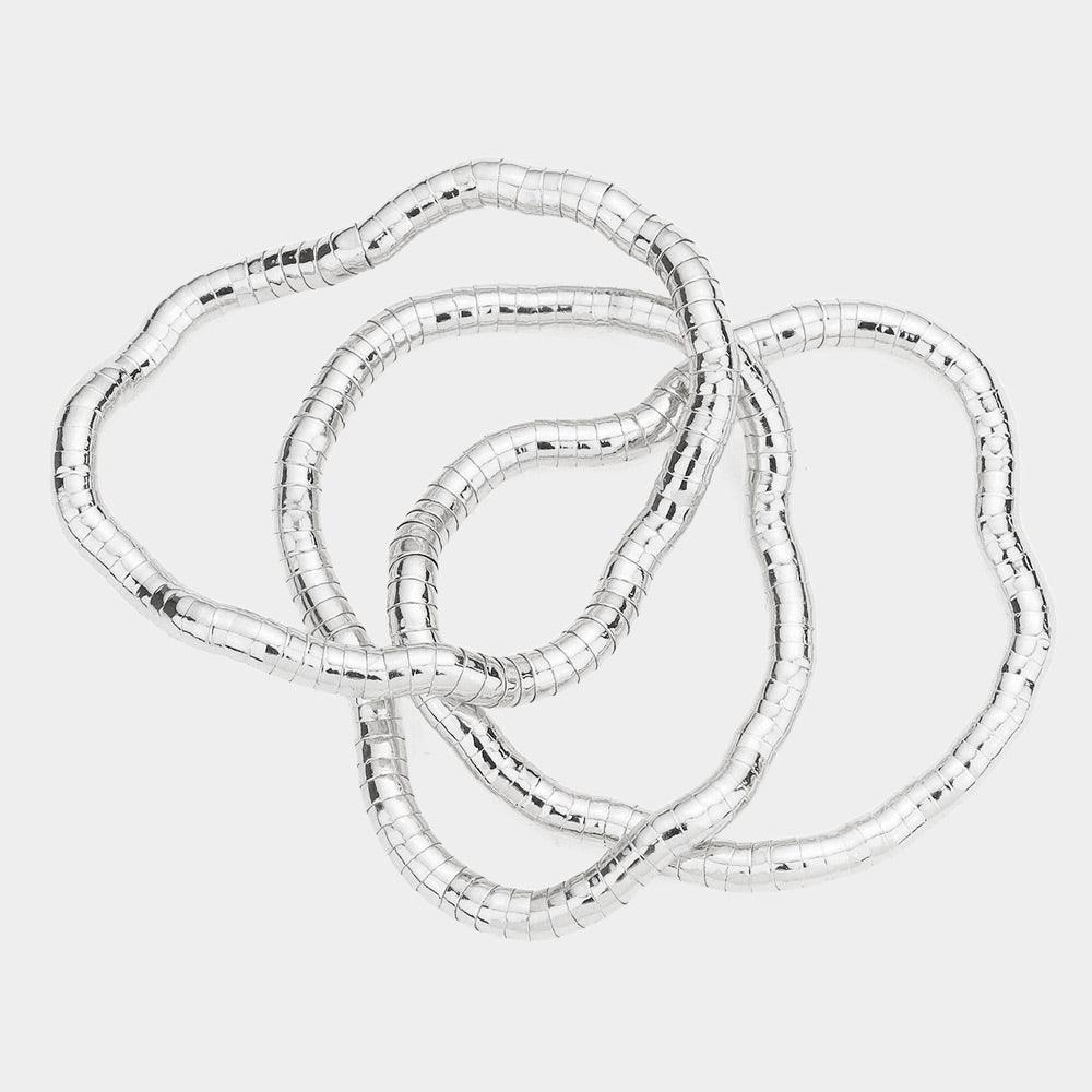 3PCS - Triple Gooseneck Metal Stretch Bracelets - Jewelry Store by Erik Rayo