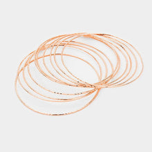 Load image into Gallery viewer, Rose Gold 10PCS Textured Metal Bangle Bracelets
