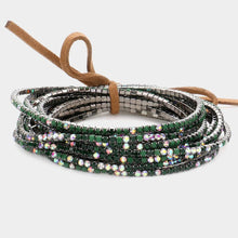 Load image into Gallery viewer, 12PCS - Ribbon Colorful Rhinestone Layered Stretch Bracelets

