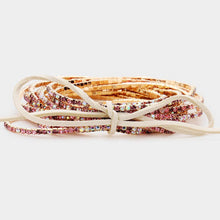 Load image into Gallery viewer, 12PCS - Ribbon Colorful Rhinestone Layered Stretch Bracelets
