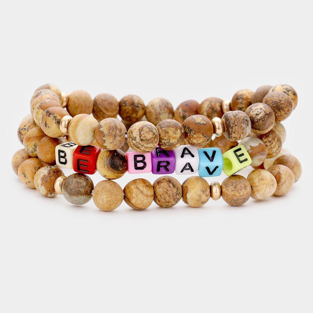 3PCS Semi Precious Layered Stretch Bracelets - Jewelry Store by Erik Rayo