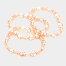 Load image into Gallery viewer, Peach 3PCS - Peach Pearl Bracelets
