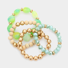 Load image into Gallery viewer, 4PCS - Pebble Stone Accented Multi Layered Stretch Bracelets
