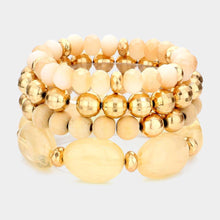 Load image into Gallery viewer, 4PCS - Pebble Stone Accented Multi Layered Stretch Bracelets
