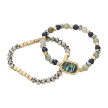 Load image into Gallery viewer, 2PCS - Natural Stone Beaded Hexagon Multi Layered Bracelet
