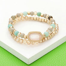 Load image into Gallery viewer, Mint 2PCS - Natural Stone Beaded Hexagon Multi Layered Bracelet
